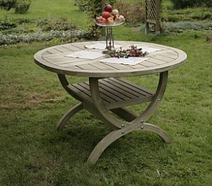 okruhlý záhradný stôl