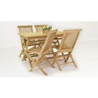 Záhradná skladacia jedálenská súprava, TEAK 